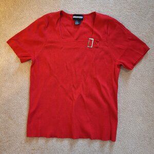 Woman's Red Knit S/S Top